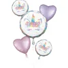 Iridescent Unicorn Party Foil Balloon Bouquet, 5pc