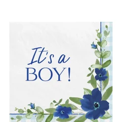 It's a Boy Baby in Bloom Baby Shower Paper Lunch Napkins, 6.5in, 16ct