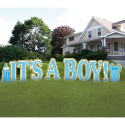 It's A Boy Plastic Yard Sign Phrase Set, 27in Letters