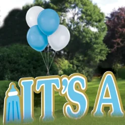 It's A Boy Plastic Yard Sign Phrase Set, 27in Letters