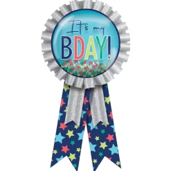 It's My Bday Confetti Award Ribbon, 5.5in - Modern Birthday