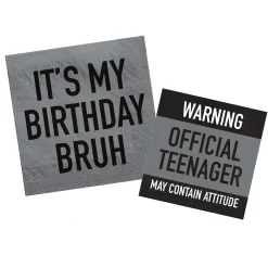 It's My Birthday Bruh Napkins, 16ct, Assorted Options