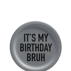 It's My Birthday Bruh Paper Plate, 8ct, Assorted Options