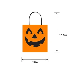 Jack-o'-Lantern Plastic Trick-or-Treat Bag, 14in x 15.5in