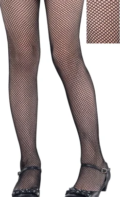 Kids' Black Fishnet Tights