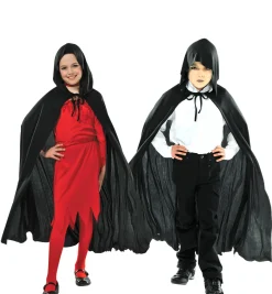 Kids' Black Hooded Cape
