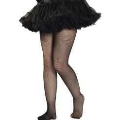 Kids' Fishnet Tights, Black