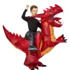 Kids' Ride on Red Dragon Light Up Inflatable Costume