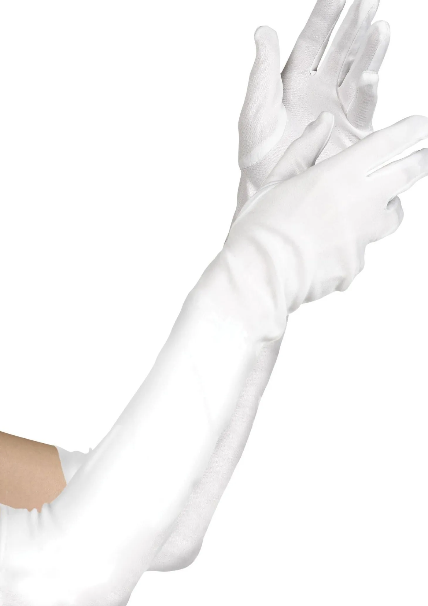 Kids' White Elbow Gloves