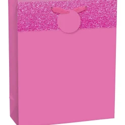 Large Glitter & Matte Gift Bag 10 1/2in x 13in, Assorted Colors