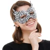 Leopard Print Studded Faux Leather Masquerade Mask