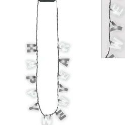 Light-Up Black & Clear Happy New Year Necklace, 36in
