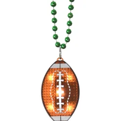 Light-Up Football Pendant Bead Necklace