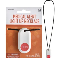 Light-Up Medical Alert Button Necklace Prop - 100th Day of School