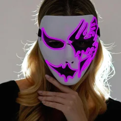 Light-Up Pink Doll Face Mask