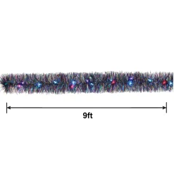 Light-Up Starlight Tinsel Garland, 9ft
