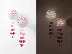 Light-Up Valentine's Day Hearts Paper Lanterns, 9.5in, 2ct