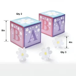 Little Daisy Baby Block Table Decorations, 5pc