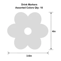 Little Daisy Baby Shower Cardstock Drink Markers, 10ct