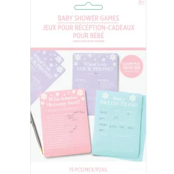 Little Daisy Baby Shower Games for 25 Guests, 75 Sheets, 3 Games - Baby Predictions, What's on Your Phone & Who Knows Mommy Best