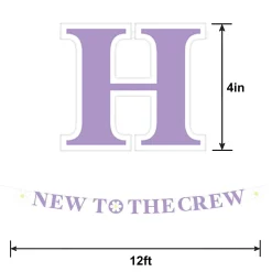 Little Daisy New to the Crew Baby Shower Cardstock Letter Banner, 12ft