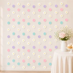 Little Daisy String Decoration Backdrop, 7ft, 12ct