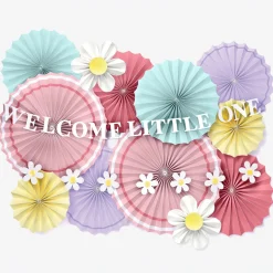 Little Daisy Welcome Little One Baby Shower Paper Fan Room Decorating Kit, 14pc