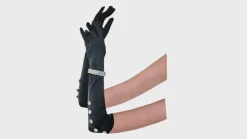 Long Satin Rhinestone Gloves