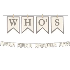 Look Who's Having Two Baby Shower Cardstock Pennant Banner, 12ft
