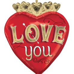 Love You Heart-Shaped Foil Balloon, 20in x 23in - Just My Type