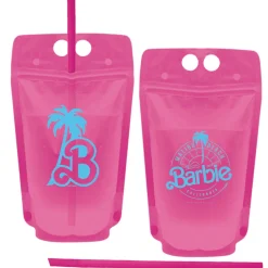 Malibu Barbie Plastic Drink Pouches, 16.9oz, 8ct