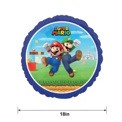 Mario & Luigi Foil Balloon, 18in - Super Mario Bros