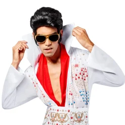 Men's Black Elvis Wig - Deluxe