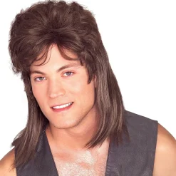 Men's Brown Mullet Wig