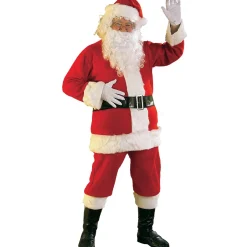 Men's Flannel Santa Suit with Faux Fur Trim