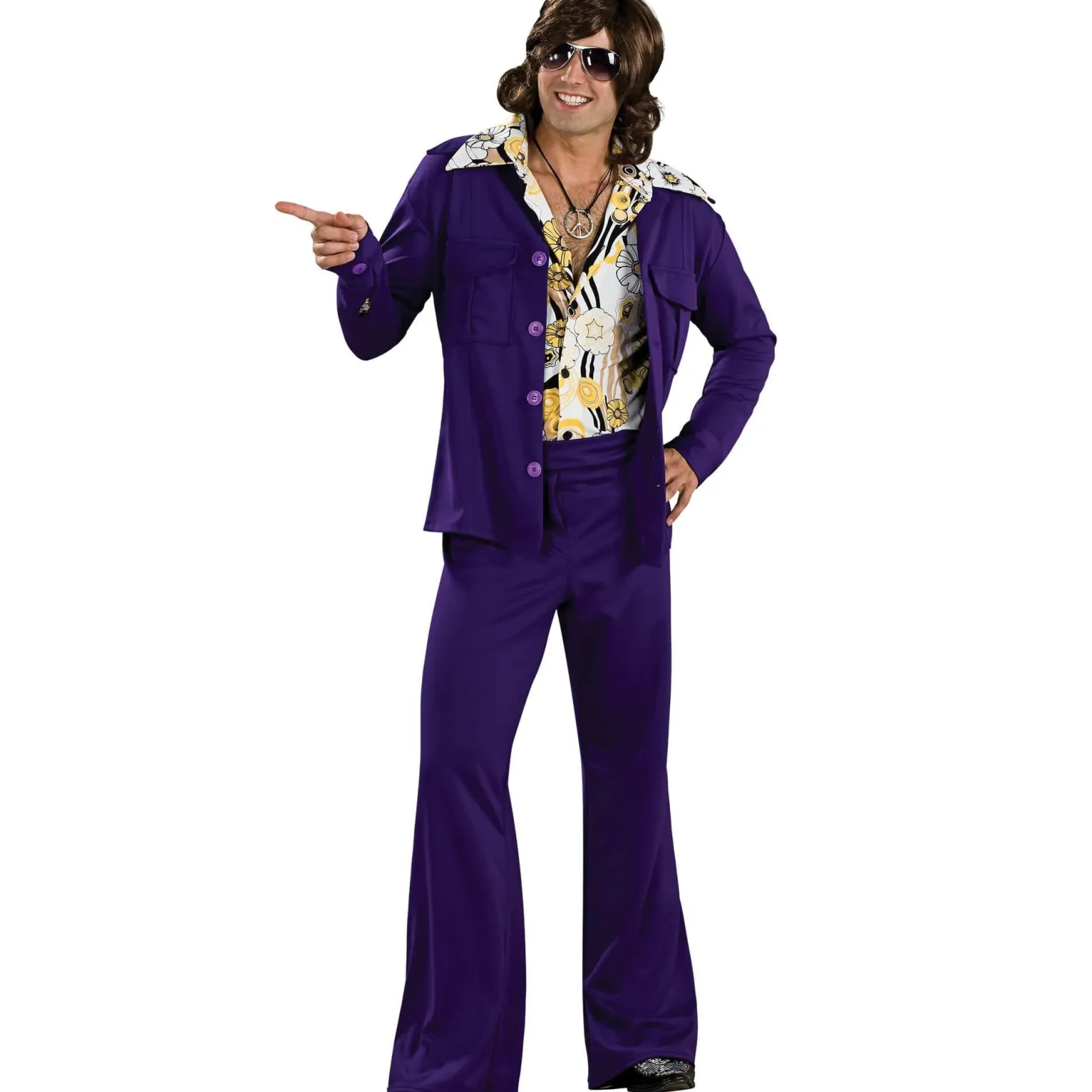 Men's Purple 1970's Disco Leisure Suit