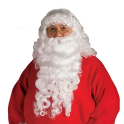 Men's White Santa Beard and Wig Set - Value