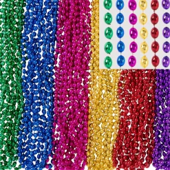 Metallic Bead Necklaces, Assorted Colors, Multiple Counts
