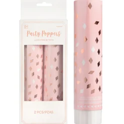 Metallic Blush Birthday Confetti Party Poppers 2ct