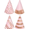 Metallic Blush Birthday Party Hats 12ct