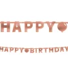 Metallic Blush Happy Birthday Banner