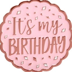 Metallic Blush It's My Birthday Enamel Pin