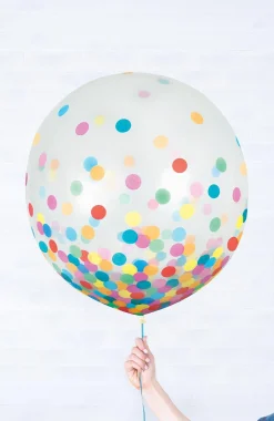 Metallic Confetti Balloons - 24in, 2ct, Assorted Colors