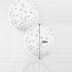 Metallic Confetti Balloons - 24in, 2ct, Assorted Colors