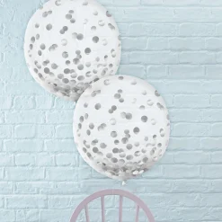 Metallic Confetti Balloons - 24in, 2ct, Assorted Colors