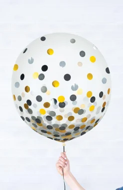 Metallic Confetti Balloons - 24in, 2ct, Assorted Colors