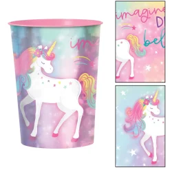 Metallic Enchanted Unicorn Plastic Favor Cup, 16oz