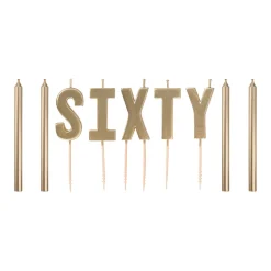 Metallic Golden Age Birthday Candles, 10pc, Ages