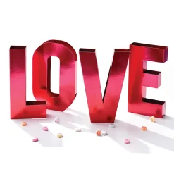 Metallic Red Love Cardboard Centerpiece, 8in Letters