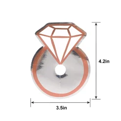 Metallic Rose Gold & Silver Diamond Ring Glass Tags 18ct